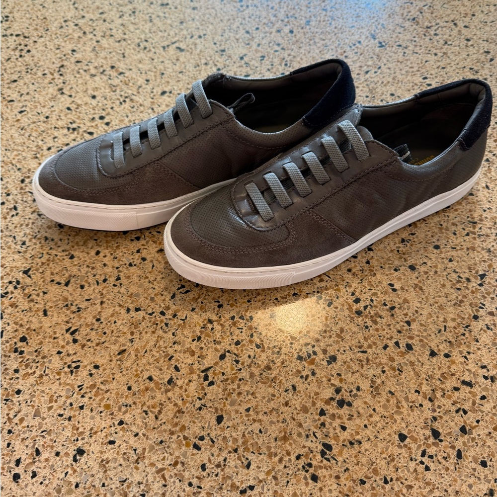 Johnston & Murphy Charcoal Sneakers with Suede Upper